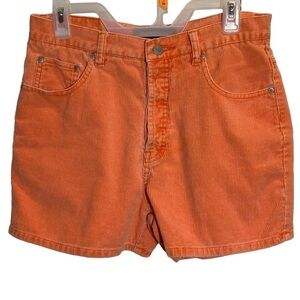 VINTAGE Union Bay women's size 9 sun-kissed orange corduroy  button fly shorts